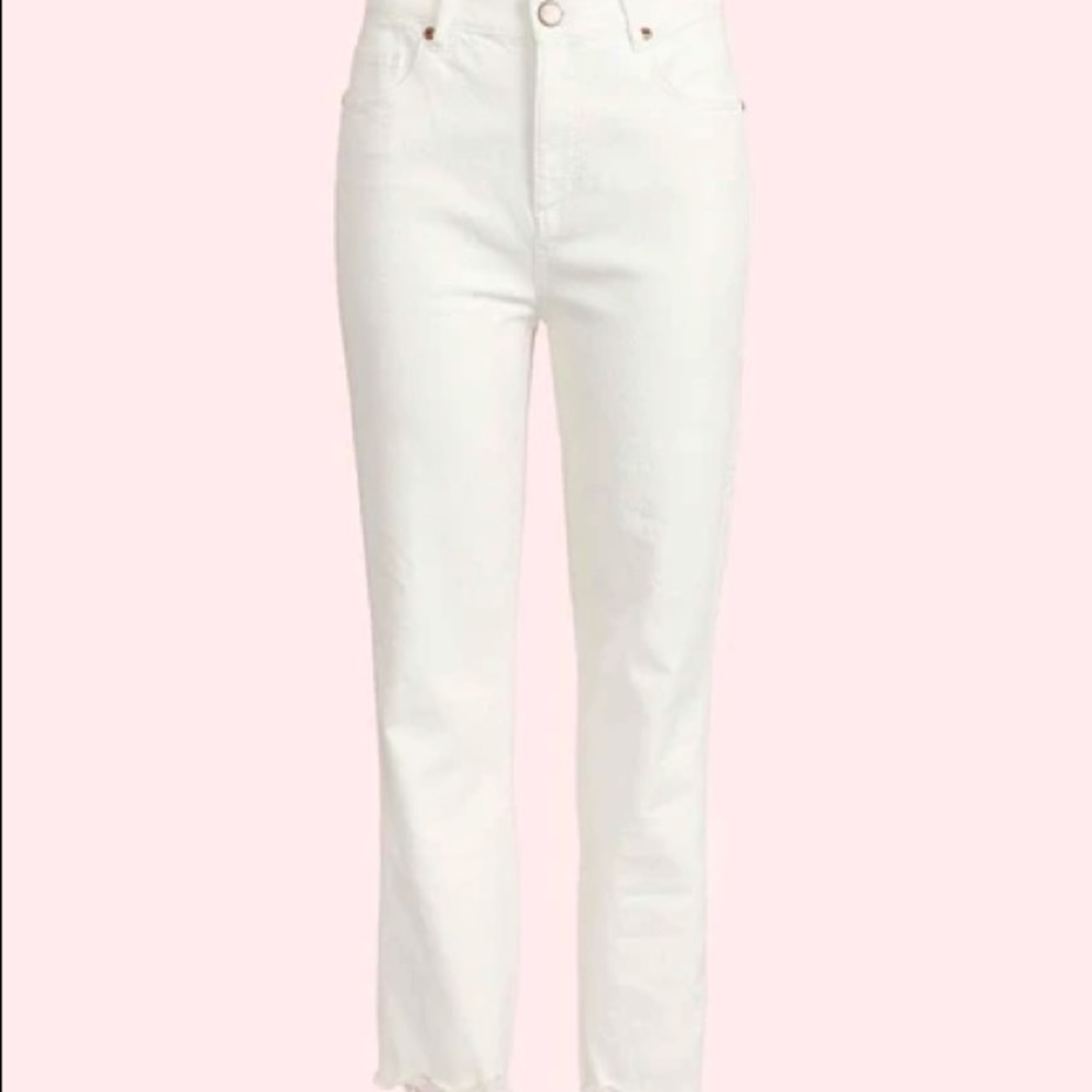 LOFT High Waist Straight Crop Frayed Hem 6P